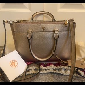 Tory Burch Rose Gold Saffiano Leather Robinson